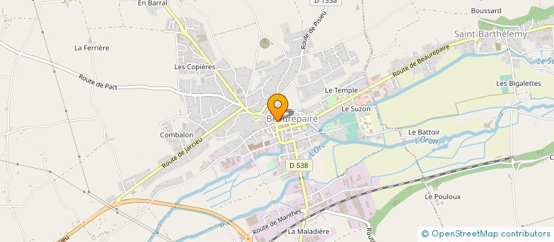 localisation de l'entreprise SANI CUISINE à BEAUREPAIRE