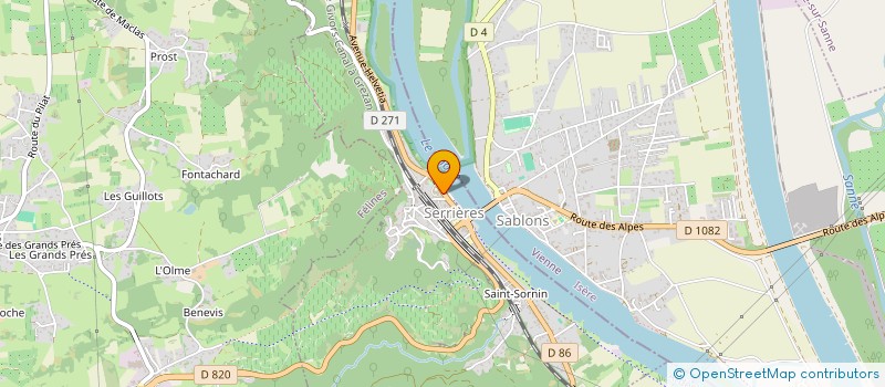 localisation de l'entreprise SANIEL ET MICHEL à SERRIERES