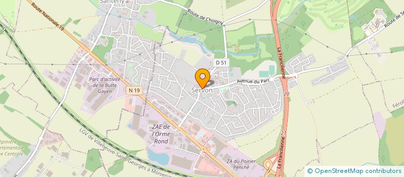 localisation de l'entreprise SANITAIRE CHAUFFAGE DU VAL DE MARNE  SERVON