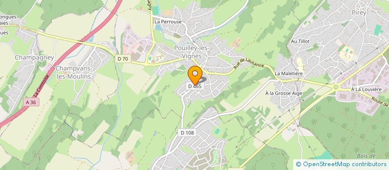 localisation de l'entreprise SANITRAP TECHNIC à POUILLEY-LES-VIGNES
