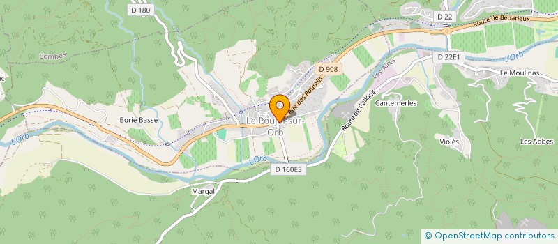 localisation de l'entreprise SANTE - BIEN ETRE  LE POUJOL-SUR-ORB