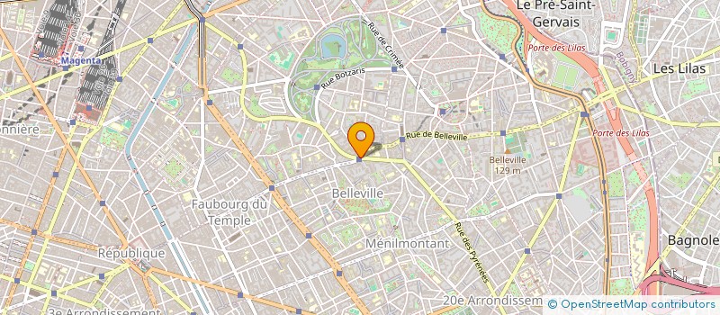 localisation de l'entreprise SANTE & PREVENTION BELLEVILLE  PARIS