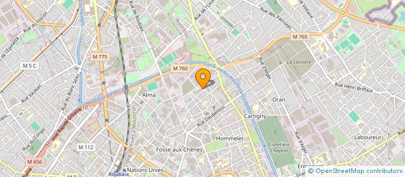 localisation de l'entreprise SANTEBIO à ROUBAIX