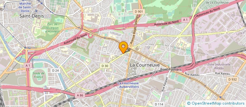localisation de l'entreprise SARA TEXTILE  LA COURNEUVE
