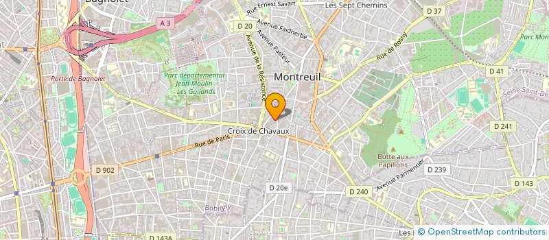 localisation de l'entreprise SARAH à MONTREUIL