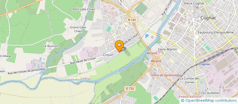localisation de l'entreprise SARAH à COGNAC