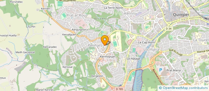 localisation de l'entreprise SARI 08 à QUIMPER