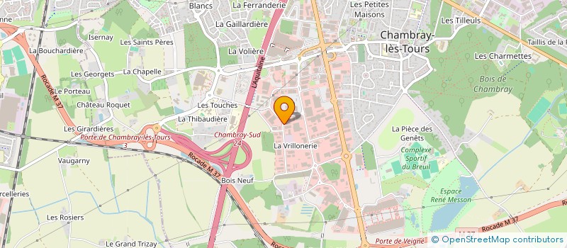 localisation de l'entreprise SARL A.B.I.- AMENAGEMENT BAT INTERIEUR  CHAMBRAY-LES-TOURS