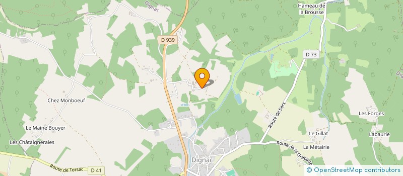 localisation de l'entreprise SARL A.DUGENEST COUVERTURE  DIGNAC