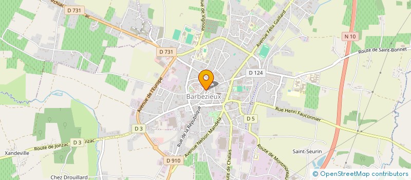 localisation de l'entreprise SARL A.F.D  BARBEZIEUX-SAINT-HILAIRE