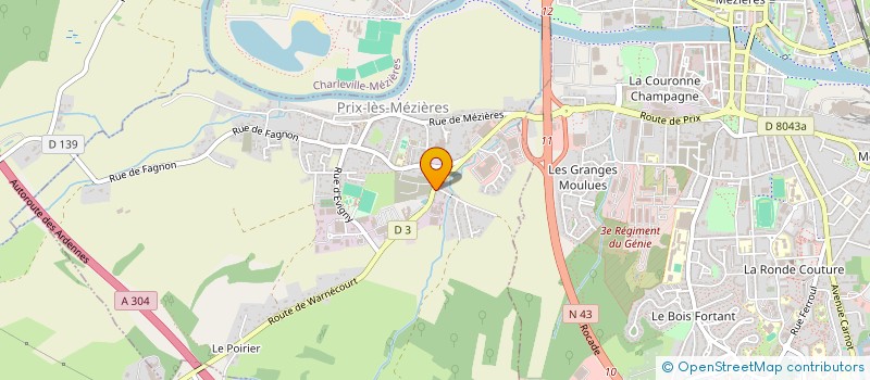 localisation de l'entreprise SARL A.S.B. ELEC à PRIX-LES-MEZIERES
