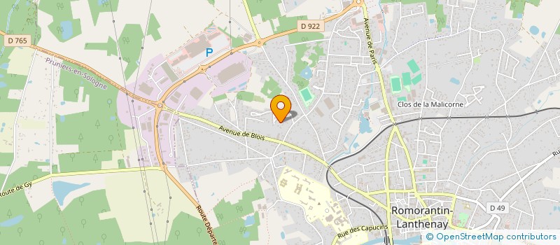 localisation de l'entreprise SARL A2E - 41 à ROMORANTIN-LANTHENAY