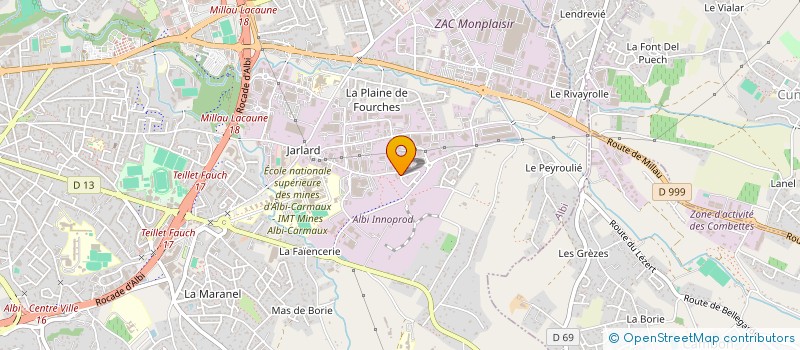 localisation de l'entreprise SARL AG à ALBI