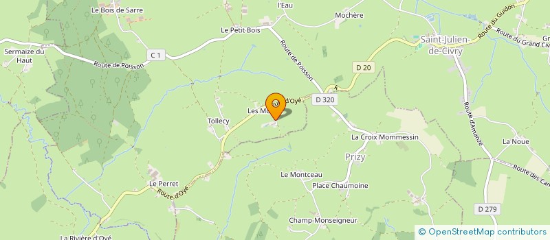 localisation de l'entreprise SARL AGENCE HERMS (AGENCE HABITAT ECOLOGIQUE ET RECHERCHE POUR MAISONS SAINES à SAINT-JULIEN-DE-CIVRY