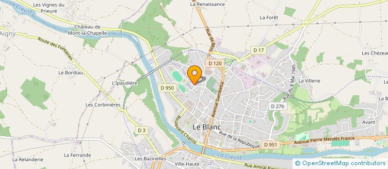 localisation de l'entreprise SARL ALUMINIUM SERRURERIE FERRONNERIE à LE BLANC