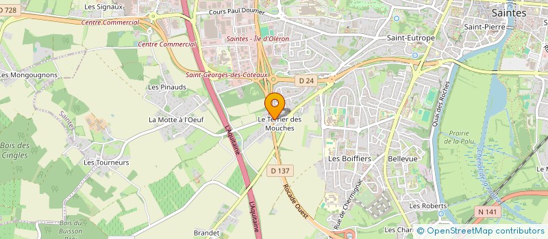 localisation de l'entreprise SARL AMBULANCES AZUR à SAINTES