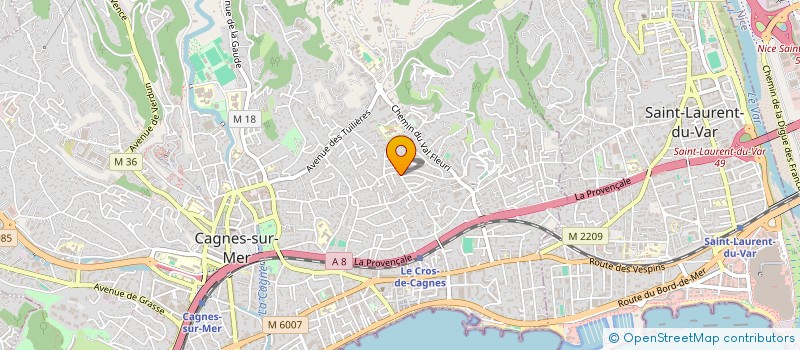 localisation de l'entreprise SARL AMBULANCES DU MIDI à CAGNES-SUR-MER