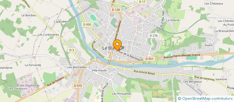 localisation de l'entreprise SARL ANNE CHAUSSURES à LE BLANC