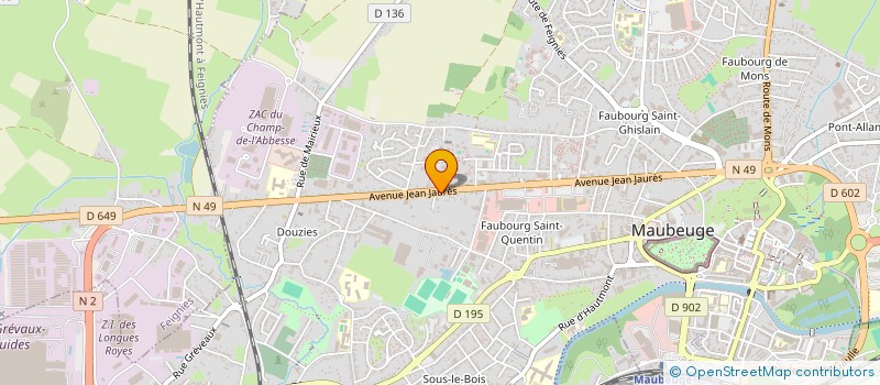 localisation de l'entreprise SARL ASSURANCES ROBINAND  MAUBEUGE