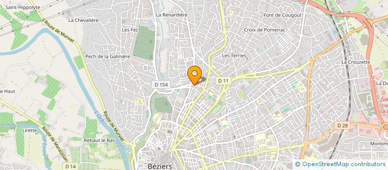 localisation de l'entreprise SARL ATELIER QUELART (CONSERVATION-RESTAURATION-SCULPTURE ET PEINTURE MURALE)  BEZIERS