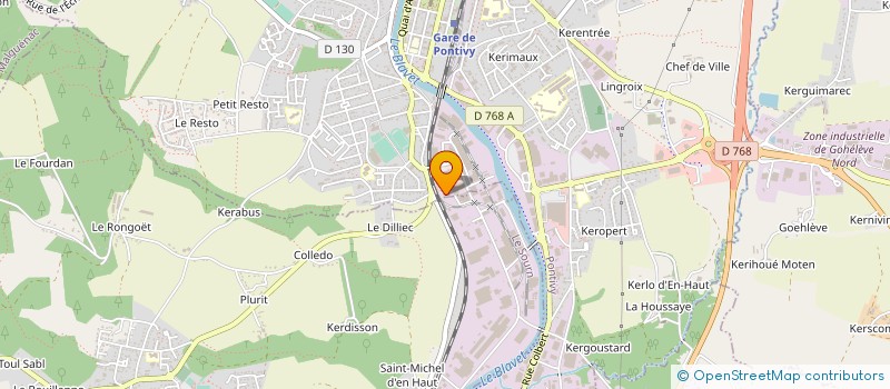 localisation de l'entreprise SARL ATELIERS CENTRE BRETAGNE à PONTIVY