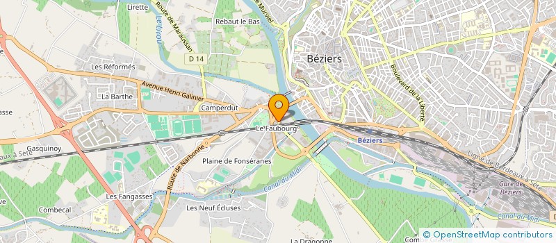 localisation de l'entreprise SARL AUTO CHOC à BEZIERS