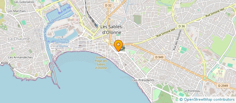 localisation de l'entreprise SARL AUTOS OUEST DIFFUSION à LES SABLES D'OLONNE