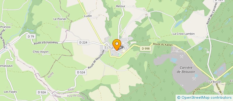 localisation de l'entreprise SARL AUVERGNE AUTRUCHES DISTRIBUTION ET TOURISME  ECHASSIERES