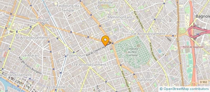 localisation de l'entreprise SARL AUX JARDINS DU PERE LACHAISE  PARIS