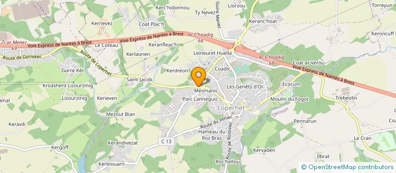 localisation de l'entreprise SARL BATI MONTE à LOPERHET