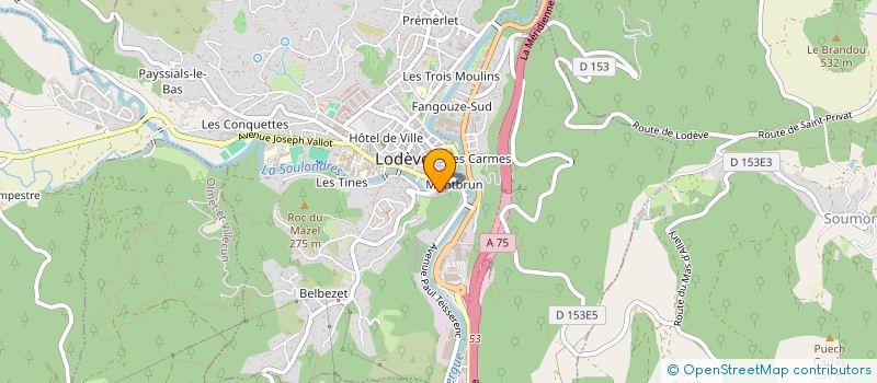 localisation de l'entreprise SARL BATID'OC  LODEVE