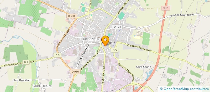 localisation de l'entreprise SARL BERNARD HERVE  BARBEZIEUX-SAINT-HILAIRE