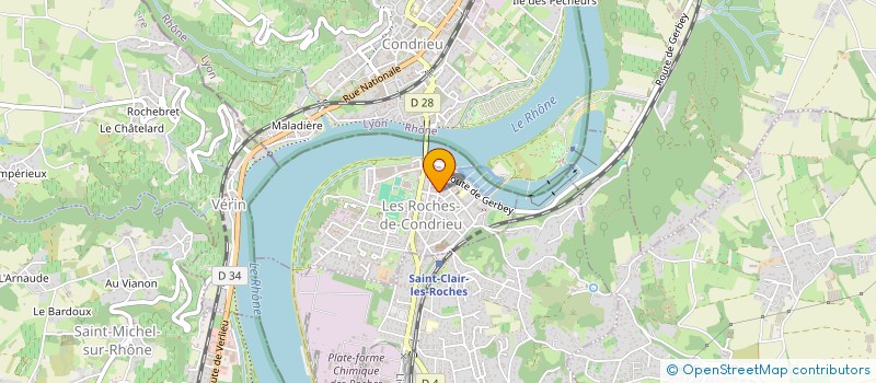 localisation de l'entreprise SARL BIJOUTERIE DES ROCHES à LES ROCHES-DE-CONDRIEU