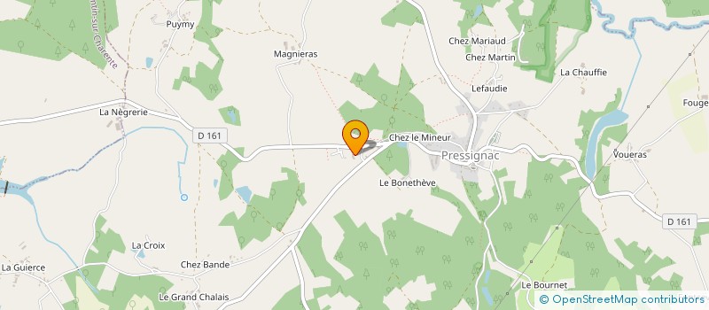localisation de l'entreprise SARL BOUDAL à PRESSIGNAC