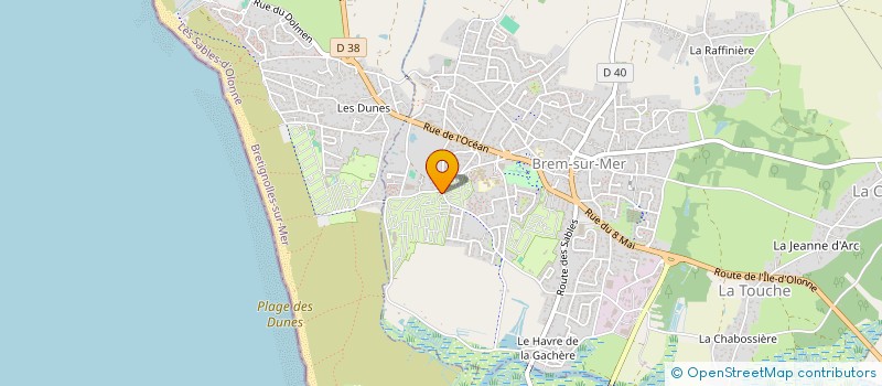 localisation de l'entreprise SARL CAMPING L'OCEAN à BREM-SUR-MER