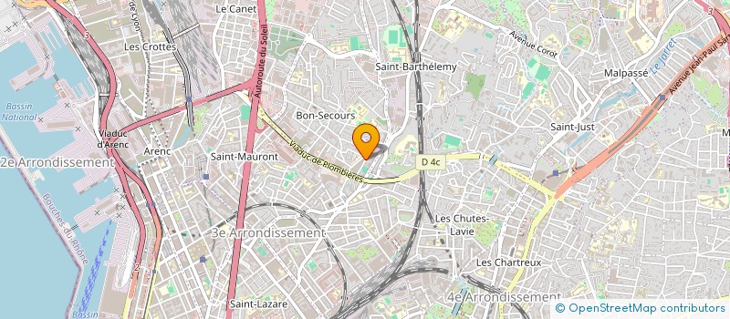 localisation de l'entreprise SARL CARROSSERIE DE LA GLACIERE  MARSEILLE 14EME