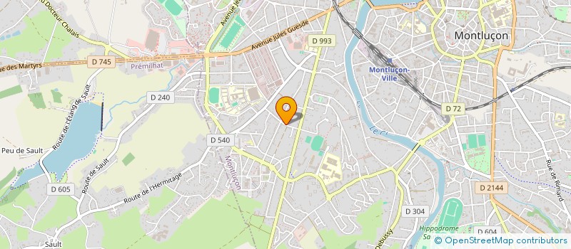 localisation de l'entreprise SARL CARROSSERIE DES GUINEBERTS  MONTLUCON