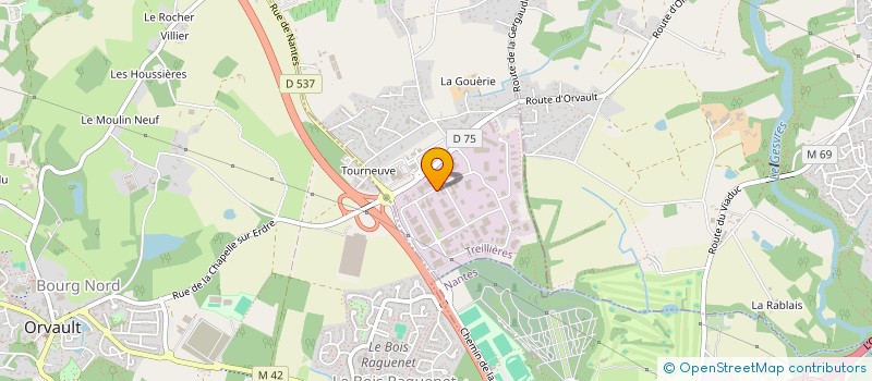 localisation de l'entreprise SARL CENTRE DU FUNERAIRE à TREILLIERES