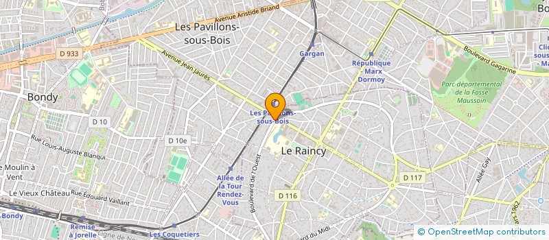 localisation de l'entreprise SARL CENTRE PRO PNEUS à LE RAINCY