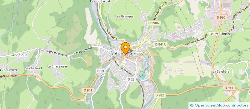 localisation de l'entreprise SARL CFG2R à AUBUSSON
