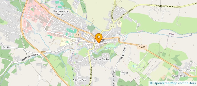 localisation de l'entreprise SARL CHASSE PECHE BAZAS  BAZAS