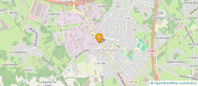 localisation de l'entreprise SARL COIFFURE JESSY  LES SORINIERES