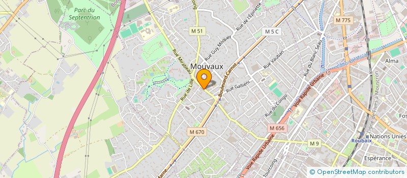 localisation de l'entreprise SARL COTE COIFFURE à MOUVAUX