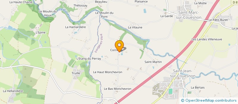 localisation de l'entreprise SARL COUVERTURE 2000  SAINT-AUBIN-DU-CORMIER