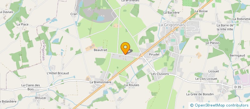 localisation de l'entreprise SARL COUVERTURE 44 à LA GRIGONNAIS