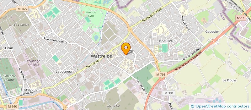 localisation de l'entreprise SARL COUVERTURE MENUISERIE PVC VOLET  WATTRELOS