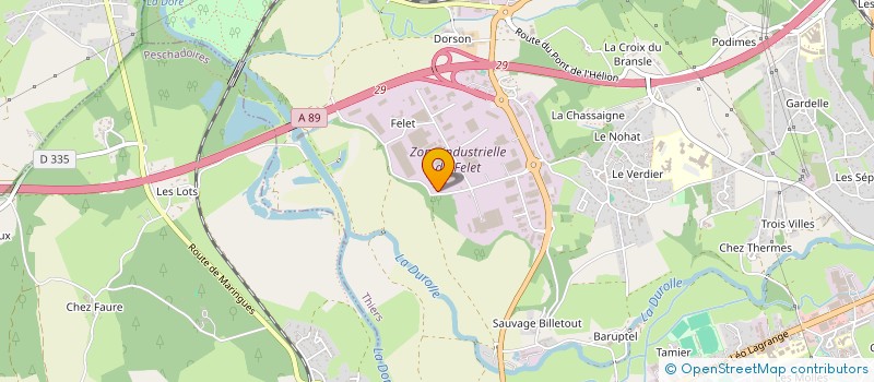 localisation de l'entreprise SARL D'AUVERGNE  THIERS