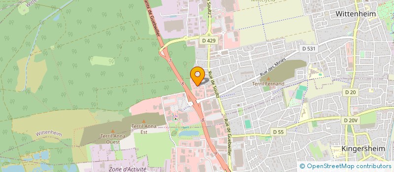 localisation de l'entreprise SARL D'EXPLOITATION S.O.C.B. à WITTENHEIM