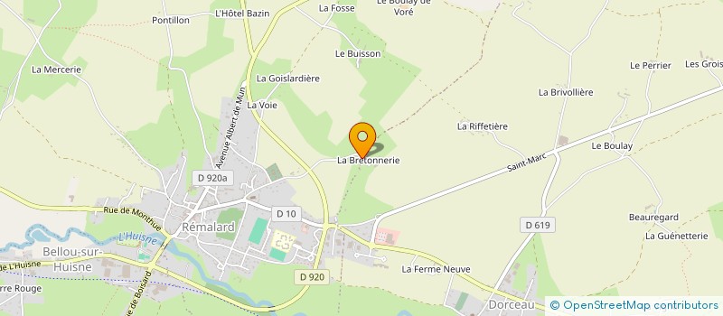 localisation de l'entreprise SARL DE LA BRETONNERIE à REMALARD-EN-PERCHE