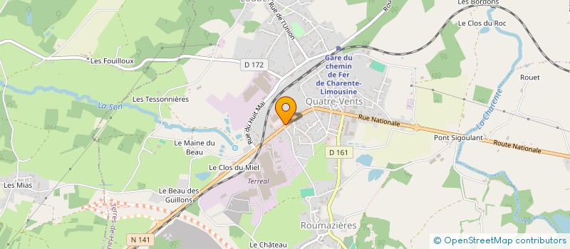 localisation de l'entreprise SARL DEVAINE à TERRES-DE-HAUTE-CHARENTE